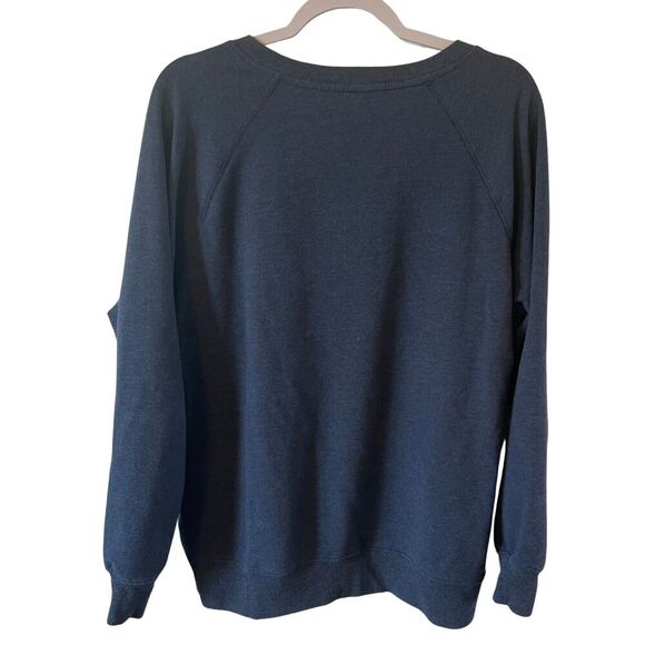 Wildfox Sweatshirt Womens S Navy Blue Good Vibes Oversized french terry texture - Picture 2 of 6